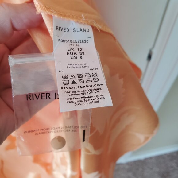 River Island Jacquard Midi Dress Orange / Peach - Picture 4 of 5